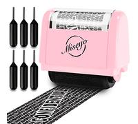 Miseyo Identity Theft Protection Roller Stamp Set - Pink (6 Refill Ink Incleded)