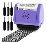 Miseyo Identity Theft Protection Roller Stamp Set - Purple (6 Refill Ink)