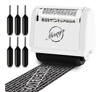 Miseyo Identity Theft Protection Roller Stamp Set - White (6 Refill Ink Incleded)
