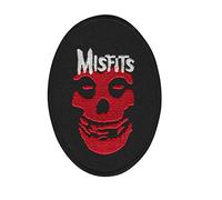 Misfit Misfits Skull Red Silver Patch Badge Embroidered Iron on Applique Souvenir Accessory