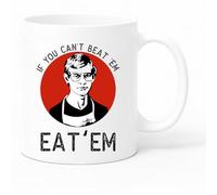 Misfits-Apparel If You Can't Beat Them Eat Them Jeffrey Dahmer Coffee Tea Mug, 11oz, White Ceramic, Matte Non-Slip Handle