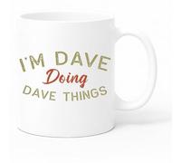 Misfits-Apparel I'm Dave Doing Dave Things Coffee Tea Mug, 11oz, White Ceramic, Matte Non-Slip Handle
