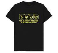 Misfits-Apparel Sarcasm The Elements Required to Deal with Stupidity Mens T Shirt Small Black