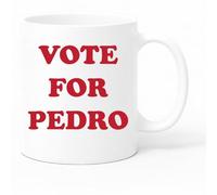Misfits-Apparel Vote for Pedro Coffee Tea Mug, 11oz, White Ceramic, Matte Non-Slip Handle