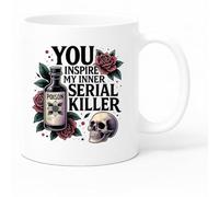 Misfits-Apparel You Inspire My Inner Serial Killer Coffee Tea Mug, 11oz, White Ceramic, Matte Non-Slip Handle