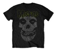 (Large) Men's The Misfits Classic Distressed Logo Black T-Shirt