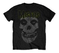 Rock Off Men's The Misfits Classic Distressed Logo Black T-Shirt: Large