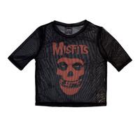 Misfits Women's Skull Mesh Logo Crop Top in Black | Size: XL Misfits Black XL