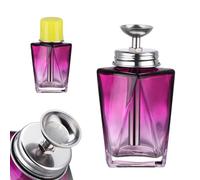 Misforu 5 Oz/ 150ml Glass Push Down Pump Dispenser Bottle With Cap Push Down Glass Empty Pump Dispenser for Alcohol Makeup Clear Refillable Bottle Hand Pumping Press Container, Purple