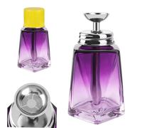 Misforu 5 Oz/ 150ml Glass Push Down Pump Dispenser Bottle With Cap Push Down Glass Empty Pump Dispenser for Alcohol Makeup Clear Refillable Bottle Hand Pumping Press Container, Purple