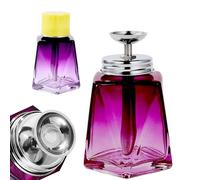 Misforu 5 Oz/ 150ml Glass Push Down Pump Dispenser Bottle With Cap Push Down Glass Empty Pump Dispenser for Alcohol Makeup Clear Refillable Bottle Hand Pumping Press Container, Purple