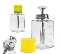 Misforu 6 Oz/ 180ml Nail Polish Remover Pump Empty Dispenser Bottle Push Down Glass Empty Pump Dispenser Nail Polish Alcohol Makeup Remover Clear Refillable Bottle Push Down Pump Dispenser