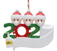 MisFox Christmas Ornament, 2020 DIY Greetings Quarantine Family Christmas Ornaments Personalized Survived Family of 1/2/3/4/5/6/7, Party Pandemic Social Distancing Christmas Tree Pendant Accessories