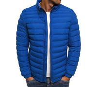 MisFox Mens Down Jacket Ultra Lightweight Compressible Puffer Down Jacket Solid Color Warm Wintercoat with Zipper Pockets for Camping, Traveling, Hiking, Climbing, Skiing Royal Blue