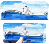 MisFun Cruise Ship Fluid Drift Bottle - Pirate Ship Decoration, Unsinkable Model for Car