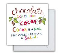 Mish Mash Funny Birthday Card Friend, Birthday Card For Her Chocolate Comes from Cocoa!..., Multi-Coloured