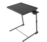 Mishi Traders Adjustable TV Tray Table with 6 Heights & 3 Tilt Angle Adjustments - Folding Table with Cup Holder for Bed, Kitchen Sofa & Hospital Use