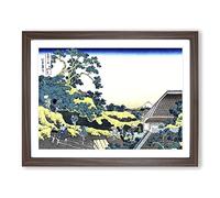 Mishima Pass By Katsushika Hokusai Asian Japanese Framed Print | A2 Walnut Framed Wall Art | Ready to Hang | Asian Nature Picture | Living Room Bedroom Lounge Office