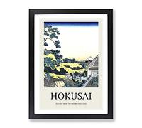 Mishima Pass By Katsushika Hokusai Exhibition Museum Asian Japanese Framed Wall Art Print, Ready to Hang Picture for Living Room Bedroom Home Office Décor, Black A4 (34 x 25 cm)