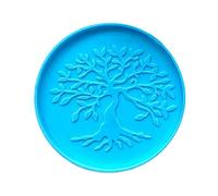 MISHITI Silicone Mold for Dandelion Tree of Life Mirror Coaster Molds Glossy Silicone Mold for Agate Resin Coasters Cup Mats