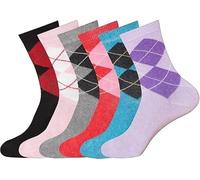 MISHOO 3 & 6 Women’s Diabetic Socks Non-Elastic Multipack Cotton Soft Top Comfort Socks for Swollen Feet, Pregnancy, Sensitive Feet Size 4-8 (UK, Numeric, 4, 8, Regular, Regular, 3, Argyle)