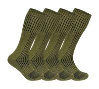 MISHOO 3 Army Long Knee High Military Combat Boot Socks, Thermal Cushioned Insulation for Training, Hiking, Rambling Socks Combat Mlitary Green