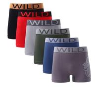 MISHOO 3 Men's WILD Boxer Shorts Neon Multi-Colour, Seamless Fit with Stretchy Elastic Waistband, Mens Everyday Wear Comfortaible Trunk Boxer Briefs WILD L