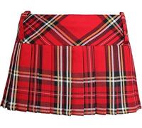 MISHOO® Girls Red Tartan Pleated Skirt 12 Inches Lenght Plaid Pattern, School Uniform Style, Ladies Soft Checkered Tartan Skirt Pleated Mini Short Skirt Red Tartan Skirt 8