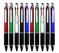 MiSiBao 4-Color Ballpoint Pen Multi Colored Pens in One Stylus Pens for Touch Screens Pens Medium Point(1.0mm) (10-Count)