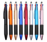 MiSiBao Stylus Pen for Touch Screen 4 Color in One Multi-Colored Ballpoint Pens Black Medium Point for iPad (1.0mm), 8-Pack