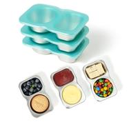 Misichao 2-Compartment Snack Containers with Lids, Small Food Container Reusable Snack Box Condiment Containers, Dip Sauce Pots for Office, School, Travel 6 Pack