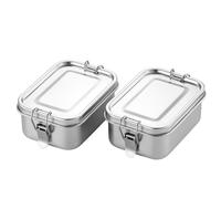 Misichao Stainless Steel Food Containers with Airtight Lids, Small 550ml Set of 2 Reusable Metal Food Storage Box for Meal Prep, Lunch Box, Snacks & Leftovers | Leakproof BPA-Free