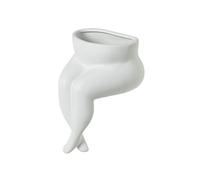 Misijuer Ceramic Plant Pot - Body Form Flower Pot with Draniage Hole & Rubber Plugs for Indoor/Outdoor Plants - Modern Boho Decorative Planter for Home Decor -Plants not Included - Matte White