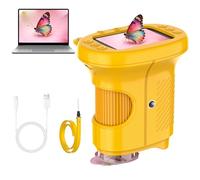 Misilmp Handheld Microscope for Kids, 1000X Zoom Digital USB Microscopes with 2.4" IPS Screen Portable Pocket Mini Microscope Camera with 8 LEDs for Children Birthday Christmas Over 3 Years (Orange)