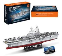 MISINI M7024 Wasp-Class Amphibious Assault Ship Building Block Set, 5220 Pieces MOC 1:300 Scale US Navy Aircraft Carrier/Warship Ship Model Set, Excellent Battleship Building Toy Gift and Collection
