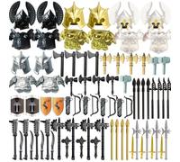 MISINI Medieval Knight Mini Characters Accessories Kit - Knight Weapons Toy Set Including Armor, Helmet, Shield, Barding Horses for Mini Characters - Compatible with Major Brands