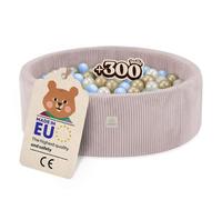 MISIOO Baby Ball Pit, 90 x 30 cm with 300 Balls, Premium Material, Removable Cover, Manual Washable at 30 Degrees, Perfect for Children 1-3 Years, Ball Pit Balls Fun