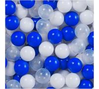 MISIOO Balls for Ball Pit, Pack of 5000, Balls Diameter 6 cm, Plastic Balls Made of 100% LDPE, White/Transparent/Blue