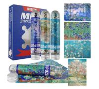 MISITU 150 Pieces Mini Puzzles Pack of 4 for Adults Flowers Oil Painting Puzzle Travel Puzzle Home Decoration