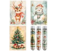 MISITU 3-Pack 150-Pieces Mini Puzzles Set for Adults Christmas Tree Snowman Deer Challenging Game Travel Puzzle