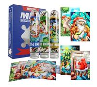 MISITU 4-Pack 150-Pieces Mini Puzzles Set for Adults Santa Claus Christmas Challenging Game Travel Puzzle