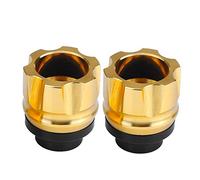 Miskall 2 Pieces Universal Aluminum Alloy CNC Motorcycle Front Fork AntiCollision Slider Protector (Gold)
