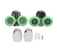 Miskall 2Pcs Green Roller Wheel Pulley Shower Room Bathroom Upper Bottom Glass Sliding Door Track Roller Pulley
