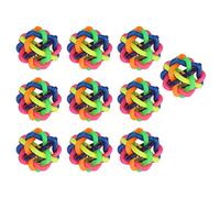 Miskall Colorful Pet Wobbly Rubber Ball Bite Dog Rubber Ball Bell Toy 10Pcs