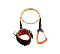 Miskall Scuba Diving Lanyard, 1m 3.28ft High Elastic Polyurethane Freediving Leash Cable with Wristband Carabiner for Snorkeling Underwater Sports Blue Red Orange White (Orange)