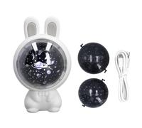 Miskall Star Projector Light Rabbit Shape Soft Light Projector Night Light for Home Bedroom Living Room 5V (White)