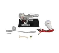 Miskall Stirling Engine Model Kit, Hot Motor Generator Combustion Engine steam Engine Black Pine Baseplate Science Physics Experiment Educational Toy