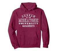 Miskatonic University logo Pullover Hoodie, Adult Unisex, Burgundy, Large