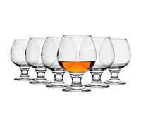 LAV Misket Brandy Glasses - 390ml - Clear - Pack of 6 - Cognac Port Wine Whisky Gin Balloon Drinking Snifter Tumbler Set