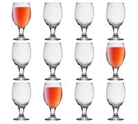 LAV 12x Clear 400ml Misket Craft Beer Glasses - Large Tulip Shaped Lager Ale Cider Drinking Pint Glass Goblet Cup Set with Stem